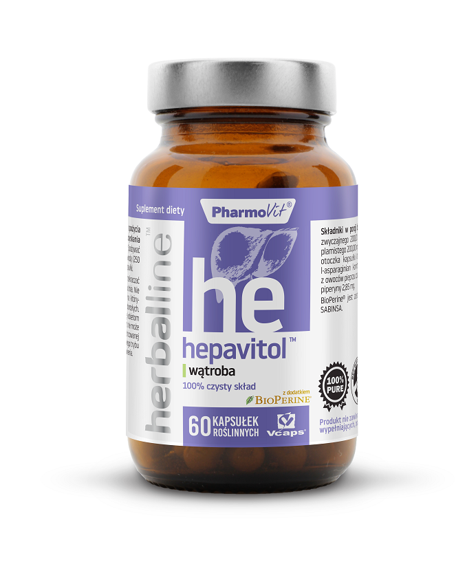 KAPSUŁKI NA WĄTROBĘ (HEPAVITOL) BEZGLUTENOWE 60 szt. – PHARMOVIT (HERBALLINE) KAPSUŁKI NA WĄTROBĘ (HEPAVITOL) BEZGLUTENOWE 60 szt. – PHARMOVIT (HERBALLINE)
