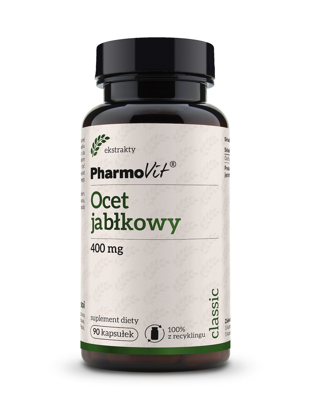 OCET JABŁKOWY (400 mg) BEZGLUTENOWY 90 KAPSUŁEK – PHARMOVIT (CLASSIC) OCET JABŁKOWY (400 mg) BEZGLUTENOWY 90 KAPSUŁEK – PHARMOVIT (CLASSIC)
