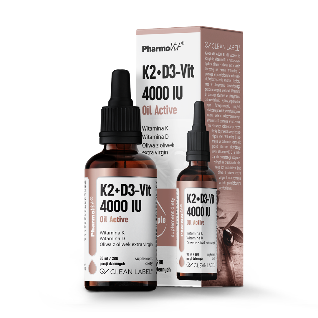 WITAMINA K2 + D3 W KROPLACH BEZGLUTENOWE 30 ml – PHARMOVIT (CLEAN LABEL) WITAMINA K2 + D3 W KROPLACH BEZGLUTENOWE 30 ml – PHARMOVIT (CLEAN LABEL)