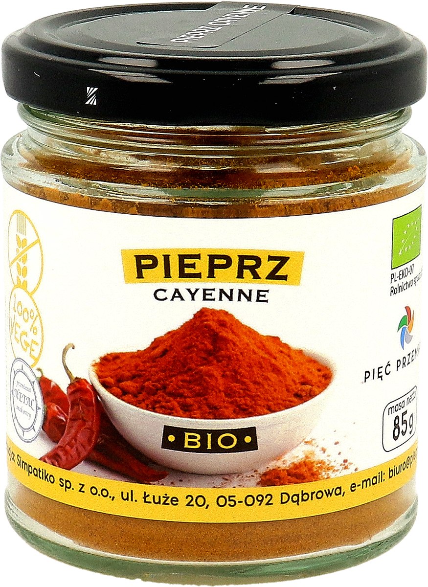 PIEPRZ CAYENNE BEZGLUTENOWY BIO 85 g – PIĘĆ PRZEMIAN PIEPRZ CAYENNE BEZGLUTENOWY BIO 85 g – PIĘĆ PRZEMIAN