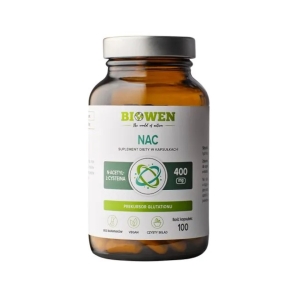 NAC (N-ACETYLO-L-CYSTEINA) (400 mg) BEZGLUTENOWA 100 KAPSUŁEK – BIOWEN NAC (N-ACETYLO-L-CYSTEINA) (400 mg) BEZGLUTENOWA 100 KAPSUŁEK – BIOWEN