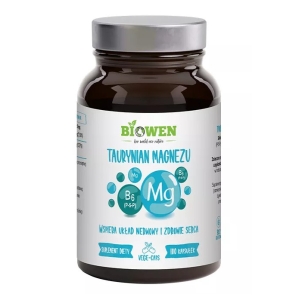 TAURYNIAN MAGNEZU + WITAMINA B6 100 KAPSUŁEK –  BIOWEN