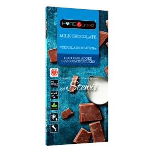 CZEKOLADA MLECZNA ZE STEWIĄ BEZ DODATKU CUKRÓW BEZGLUTENOWA 100 g – PURE&GOOD