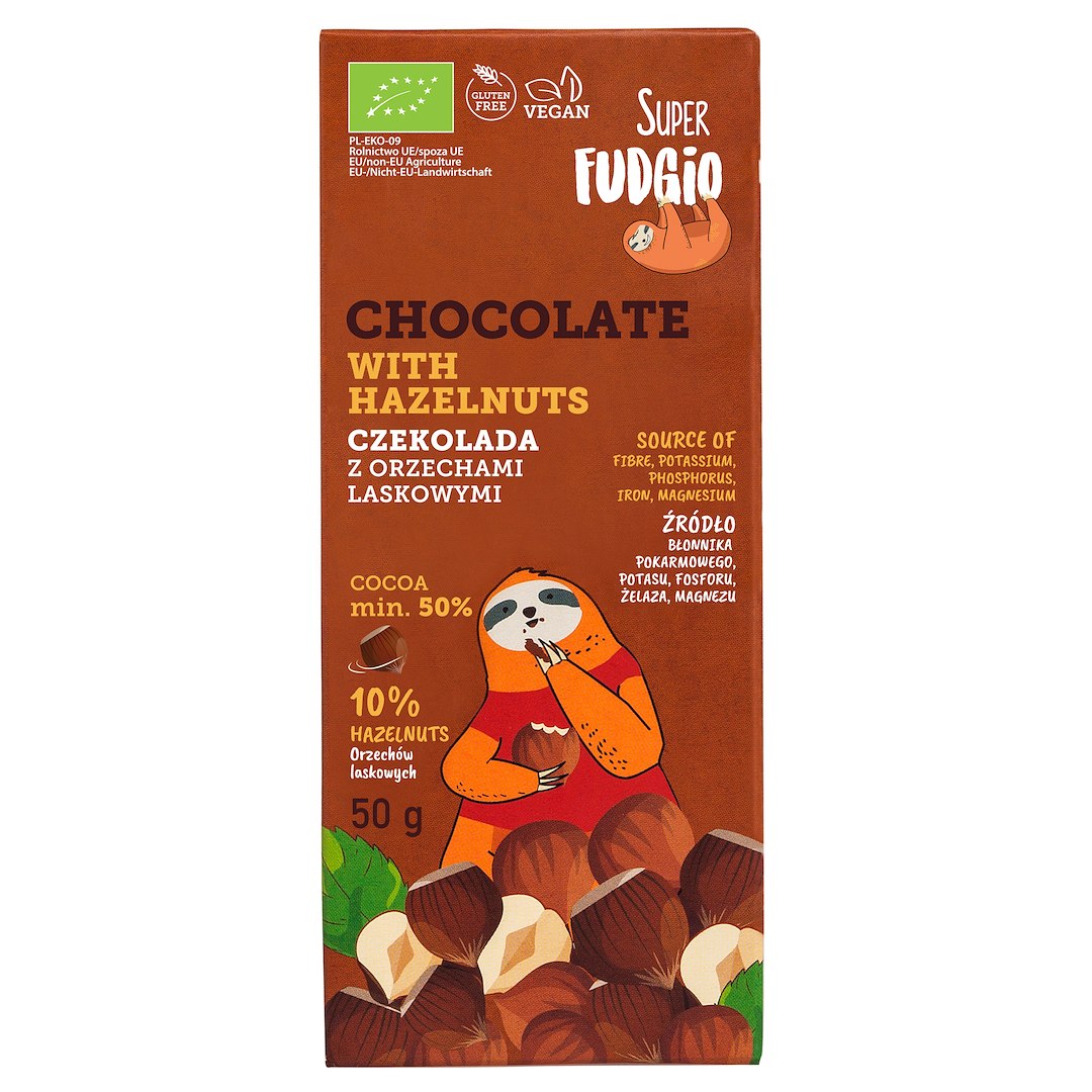 CZEKOLADA Z ORZECHAMI LASKOWYMI BEZGLUTENOWA BIO 50 g – ME GUSTO (SUPER FUDGIO) CZEKOLADA Z ORZECHAMI LASKOWYMI BEZGLUTENOWA BIO 50 g – ME GUSTO (SUPER FUDGIO)