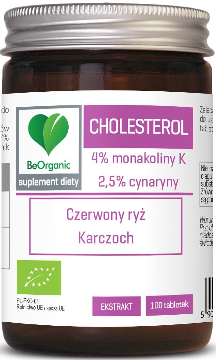 TABLETKI NA PRAWIDŁOWY POZIOM CHOLESTEROLU (CZERWONY RYŻ, KARCZOCH) BIO 100 szt. – BE ORGANIC TABLETKI NA PRAWIDŁOWY POZIOM CHOLESTEROLU (CZERWONY RYŻ, KARCZOCH) BIO 100 szt. – BE ORGANIC