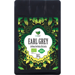 HERBATA ZIELONA LIŚCIASTA EARL GREY BIO 100 g – ECOBLIK