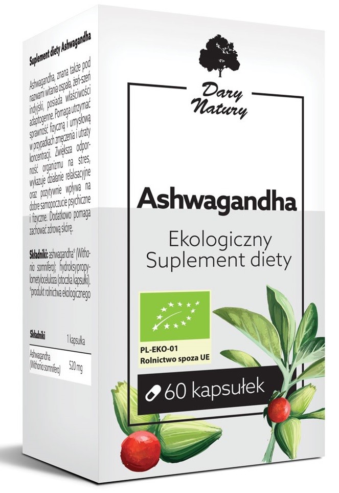 ASHWAGANDHA BIO (520 mg) 60 KAPSUŁEK – DARY NATURY ASHWAGANDHA BIO (520 mg) 60 KAPSUŁEK – DARY NATURY