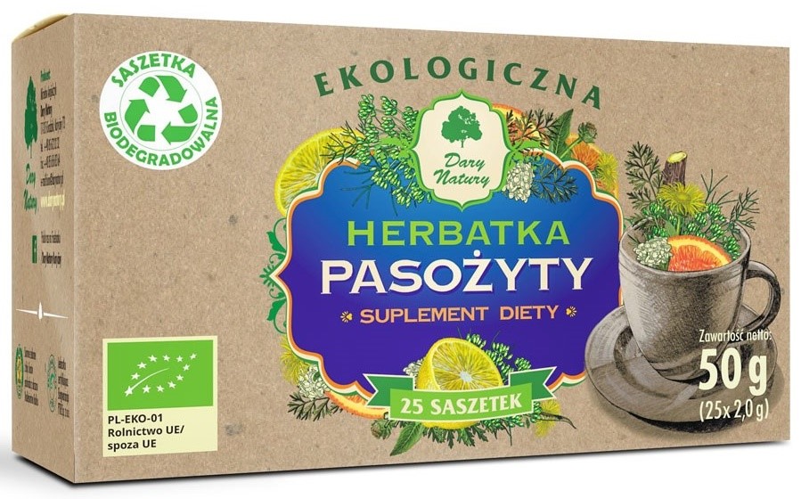 HERBATKA PRZECIW PASOŻYTOM BIO (25 x 2 g) 50 g – DARY NATURY HERBATKA PRZECIW PASOŻYTOM BIO (25 x 2 g) 50 g – DARY NATURY