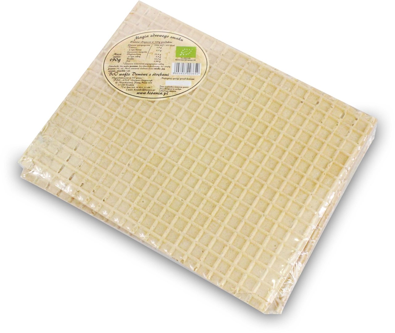 WAFLE DOMOWE Z OTRĘBAMI BEZ DODATKU CUKRÓW BIO 190 g – BIO ANIA WAFLE DOMOWE Z OTRĘBAMI BEZ DODATKU CUKRÓW BIO 190 g – BIO ANIA