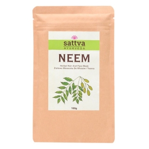 MASECZKA ZIOŁOWA DO TWARZY I WŁOSÓW NEEM 100 g – SATTVA (AYURVEDA) MASECZKA ZIOŁOWA DO TWARZY I WŁOSÓW NEEM 100 g – SATTVA (AYURVEDA)