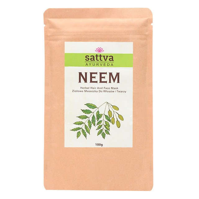 MASECZKA ZIOŁOWA DO TWARZY I WŁOSÓW NEEM 100 g – SATTVA (AYURVEDA) MASECZKA ZIOŁOWA DO TWARZY I WŁOSÓW NEEM 100 g – SATTVA (AYURVEDA)