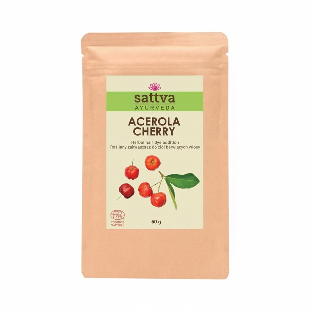 ZAKWASZACZ ROŚLINNY DO ZIÓŁ BARWIĄCYCH WŁOSY ACEROLA CHERRY ECO 50 g – SATTVA (AYURVEDA) ZAKWASZACZ ROŚLINNY DO ZIÓŁ BARWIĄCYCH WŁOSY ACEROLA CHERRY ECO 50 g – SATTVA (AYURVEDA)