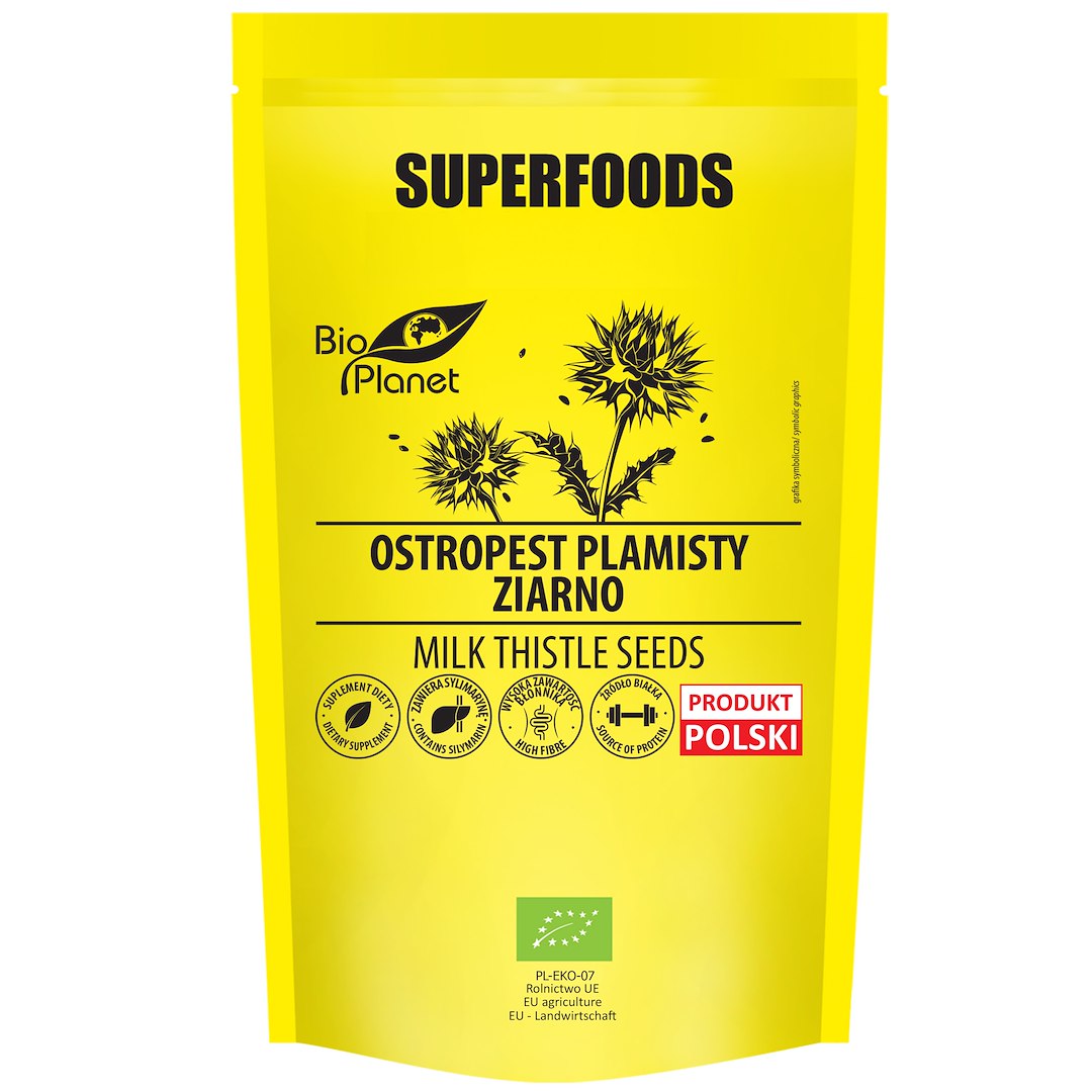 OSTROPEST PLAMISTY ZIARNO BIO 200 g – BIO PLANET SUPERFOODS OSTROPEST PLAMISTY ZIARNO BIO 200 g – BIO PLANET SUPERFOODS
