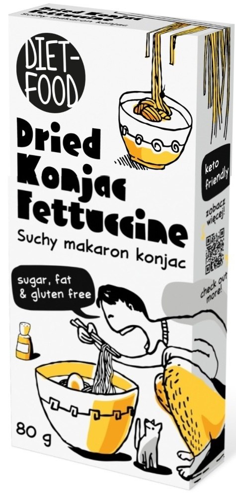MAKARON (SUCHY KONJAC) FETTUCCINE BEZGLUTENOWY BIO 80 g – DIET-FOOD MAKARON (SUCHY KONJAC) FETTUCCINE BEZGLUTENOWY BIO 80 g – DIET-FOOD