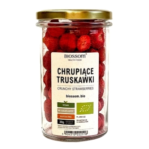 TRUSKAWKI LIOFILIZOWANE CHRUPIĄCE BEZGLUTENOWE BIO 30 g – BIOSSOM