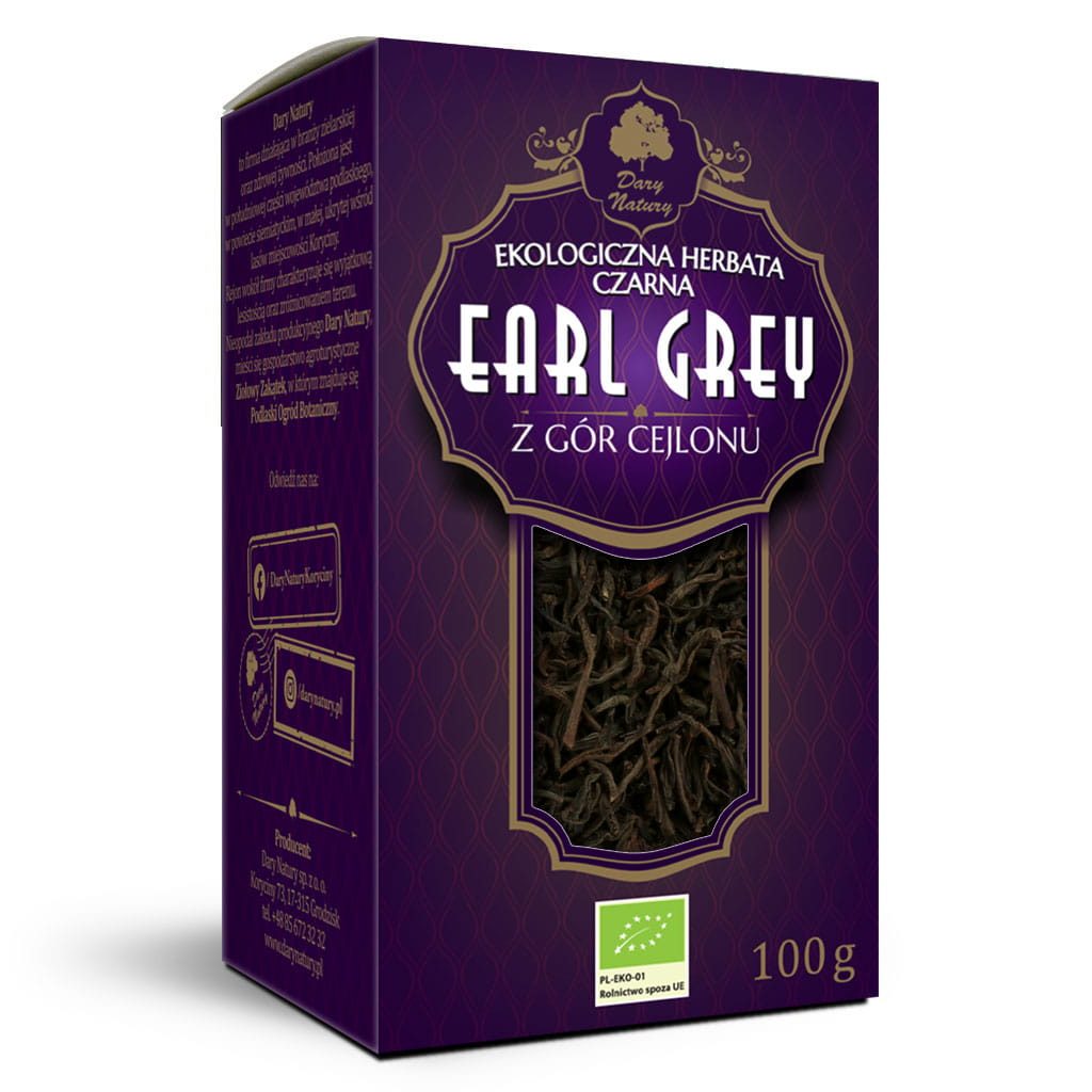 HERBATA CZARNA LIŚCIASTA EARL GREY BIO 100 g – DARY NATURY HERBATA CZARNA LIŚCIASTA EARL GREY BIO 100 g – DARY NATURY