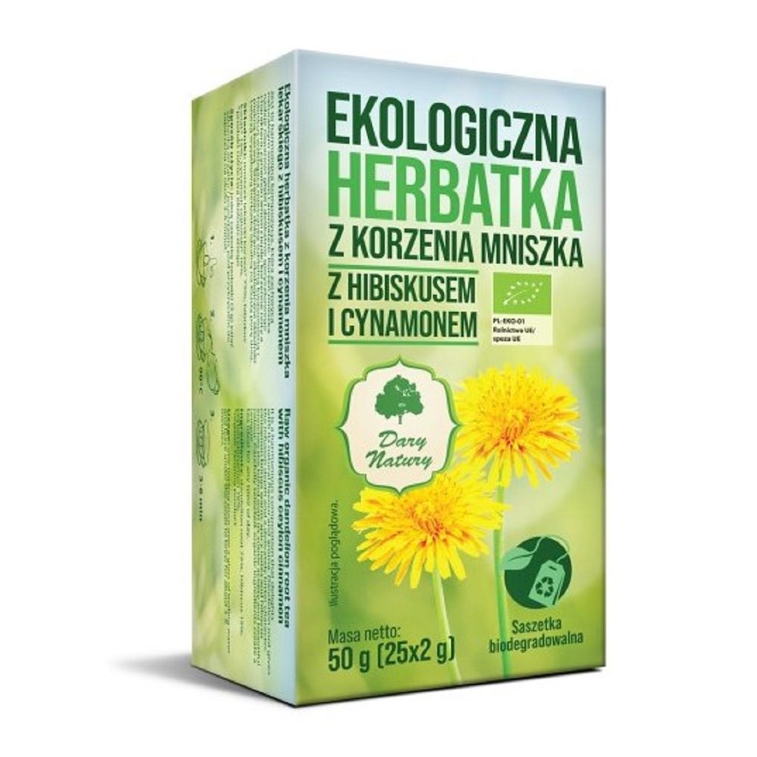 HERBATKA Z KORZENIA MNISZKA Z HIBISKUSEM I CYNAMONEM BIO (25 x 2 g) 50 g – DARY NATURY HERBATKA Z KORZENIA MNISZKA Z HIBISKUSEM I CYNAMONEM BIO (25 x 2 g) 50 g – DARY NATURY
