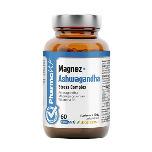 MAGNEZ + ASHWAGANDHA STRESS COMPLEX BEZGLUTENOWE 60 KAPSUŁEK – PHARMOVIT (CLEAN LABEL)