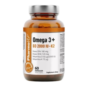 OMEGA-3 + WITAMINA D3 + K2 BEZGLUTENOWA 60 KAPSUŁEK – PHARMOVIT (CLEAN LABEL)