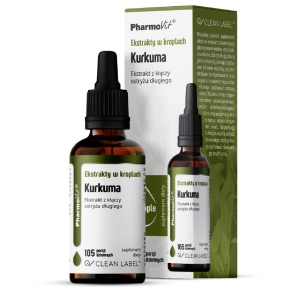 EKSTRAKTY W KROPLACH KURKUMA BEZGLUTENOWE 30 ml – PHARMOVIT (CLEAN LABEL) EKSTRAKTY W KROPLACH KURKUMA BEZGLUTENOWE 30 ml – PHARMOVIT (CLEAN LABEL)
