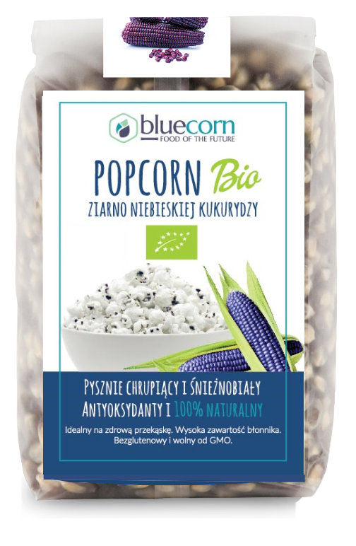 POPCORN (ZIARNO KUKURYDZY NIEBIESKIEJ) BEZGLUTENOWE BIO 350 g – BLUECORN POPCORN (ZIARNO KUKURYDZY NIEBIESKIEJ) BEZGLUTENOWE BIO 350 g – BLUECORN