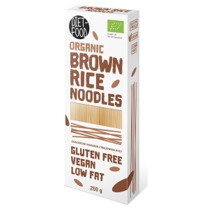 MAKARON (RYŻOWY RAZOWY) NOODLE BEZGLUTENOWY BIO 250 g – DIET-FOOD
