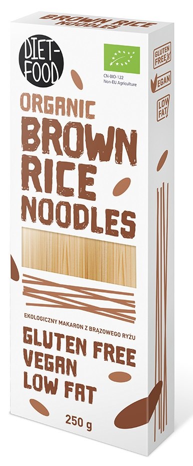 MAKARON (RYŻOWY RAZOWY) NOODLE BEZGLUTENOWY BIO 250 g – DIET-FOOD MAKARON (RYŻOWY RAZOWY) NOODLE BEZGLUTENOWY BIO 250 g – DIET-FOOD