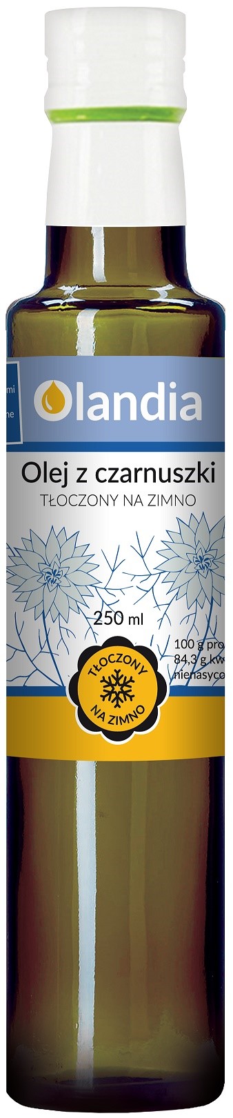 OLEJ Z CZARNUSZKI NIEFILTROWANY TŁOCZONY NA ZIMNO 250 ml – OLANDIA OLEJ Z CZARNUSZKI NIEFILTROWANY TŁOCZONY NA ZIMNO 250 ml – OLANDIA
