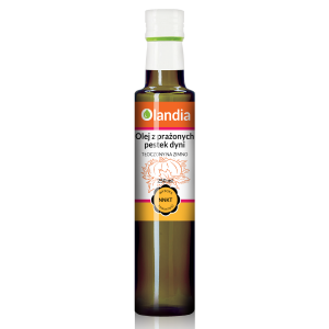 OLEJ Z PRAŻONYCH PESTEK DYNI TŁOCZONY NA ZIMNO 250 ml – OLANDIA