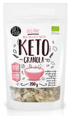 GRANOLA BEZ DODATKU CUKRÓW KETO BIO 200 g – DIET-FOOD GRANOLA BEZ DODATKU CUKRÓW KETO BIO 200 g – DIET-FOOD