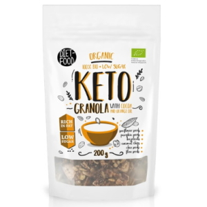 GRANOLA KAKAOWA BEZ DODATKU CUKRÓW KETO BIO 200 g – DIET-FOOD