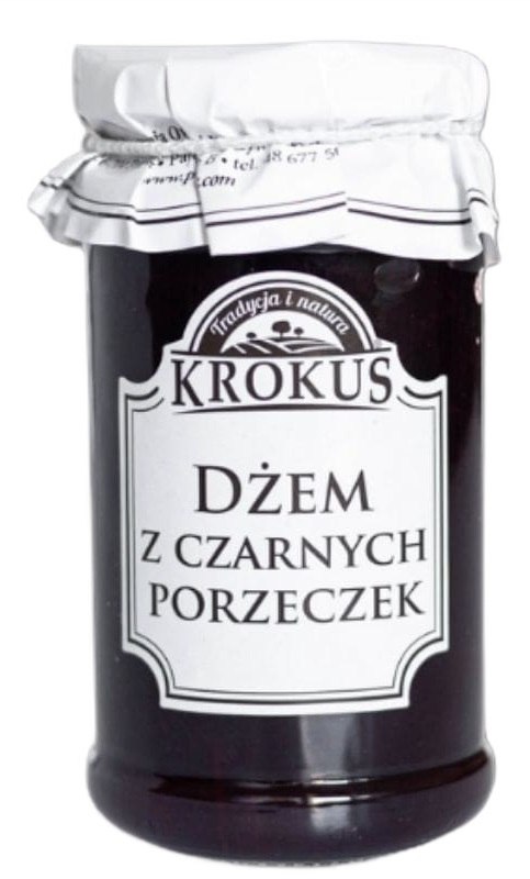 DŻEM Z CZARNYCH PORZECZEK O OBNIŻONEJ ZAWARTOŚCI CUKRU BEZGLUTENOWY 235 g – KROKUS DŻEM Z CZARNYCH PORZECZEK O OBNIŻONEJ ZAWARTOŚCI CUKRU BEZGLUTENOWY 235 g – KROKUS