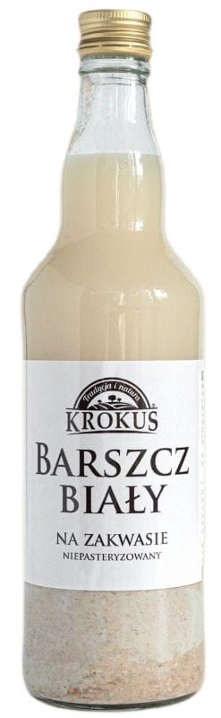BARSZCZ BIAŁY NA ZAKWASIE NIEPASTERYZOWANY 480 ml – KROKUS BARSZCZ BIAŁY NA ZAKWASIE NIEPASTERYZOWANY 480 ml – KROKUS