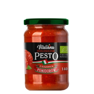 PESTO CZERWONE Z SUSZONYCH POMIDORÓW BIO 140 g – VITALIANA