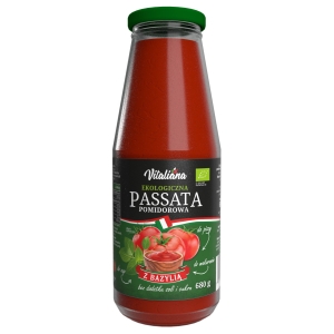 SOS POMIDOROWY PASSATA Z BAZYLIĄ BIO 680 g – VITALIANA