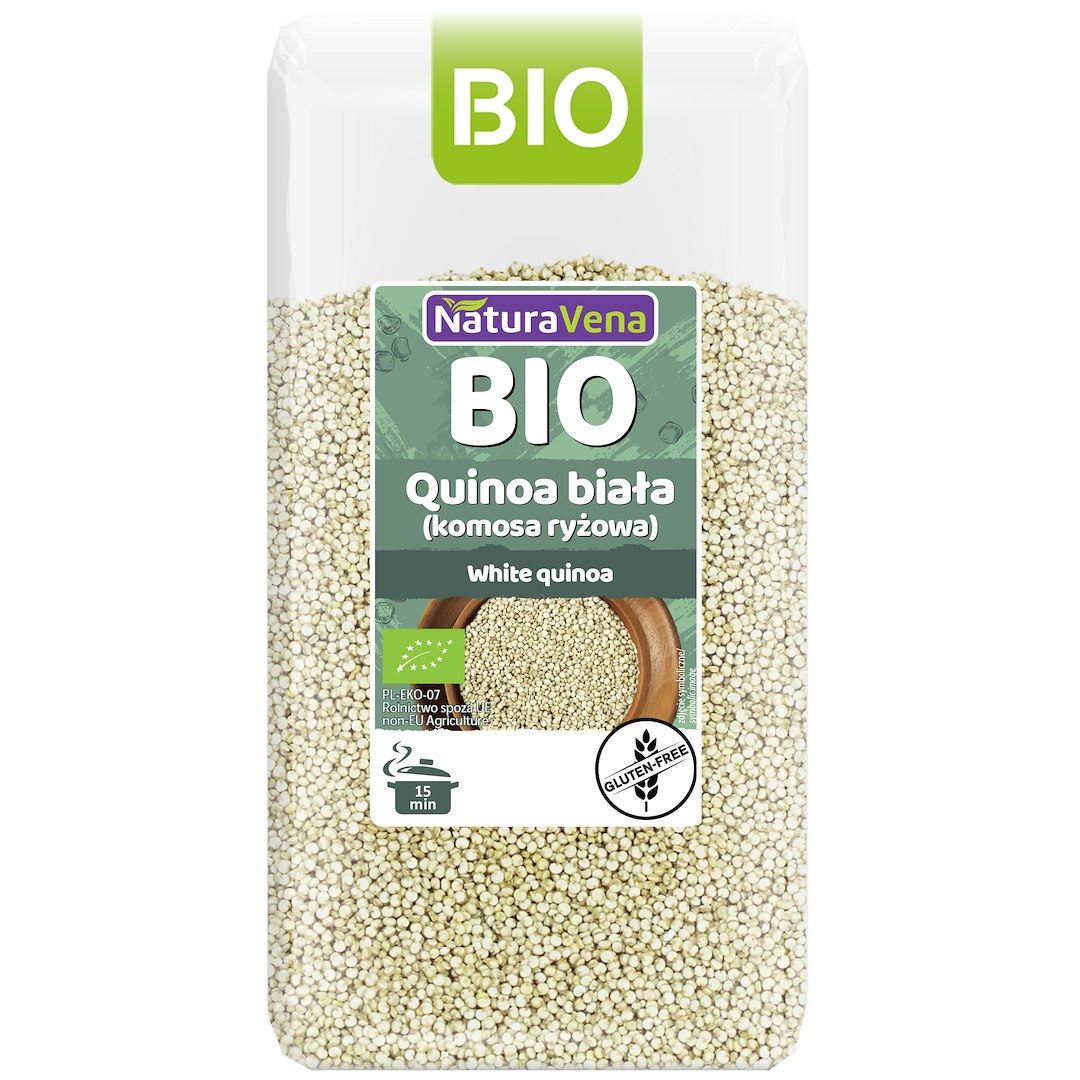 QUINOA BIAŁA (KOMOSA RYŻOWA) BEZGLUTENOWA BIO 450 g – NATURAVENA QUINOA BIAŁA (KOMOSA RYŻOWA) BEZGLUTENOWA BIO 450 g – NATURAVENA