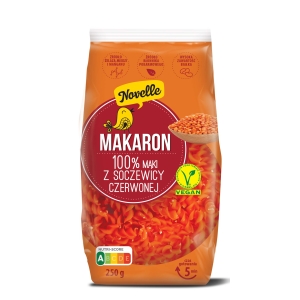 MAKARON PROTEINOWY (Z SOCZEWICY CZERWONEJ) ŚWIDERKI 250 g – NOVELLE
