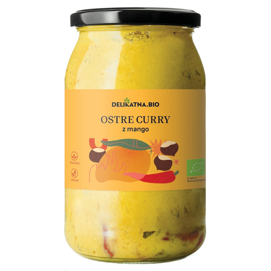 CURRY OSTRE Z MANGO I KASZTANAMI BIO 900 ml – DELIKATNA CURRY OSTRE Z MANGO I KASZTANAMI BIO 900 ml – DELIKATNA
