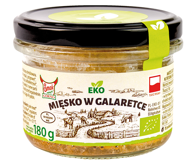 MIĘSKO W GALARETCE BIO 180 g – SMAK EKO MIĘSKO W GALARETCE BIO 180 g – SMAK EKO