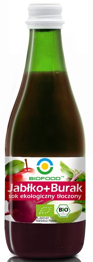 SOK JABŁKO – BURAK NFC BEZGLUTENOWY BIO 300 ml – BIOFOOD SOK JABŁKO – BURAK NFC BEZGLUTENOWY BIO 300 ml – BIOFOOD