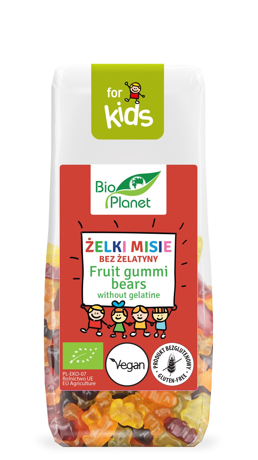 ŻELKI MISIE BEZ ŻELATYNY BEZGLUTENOWE BIO 100 g – BIO PLANET FOR KIDS ŻELKI MISIE BEZ ŻELATYNY BEZGLUTENOWE BIO 100 g – BIO PLANET FOR KIDS