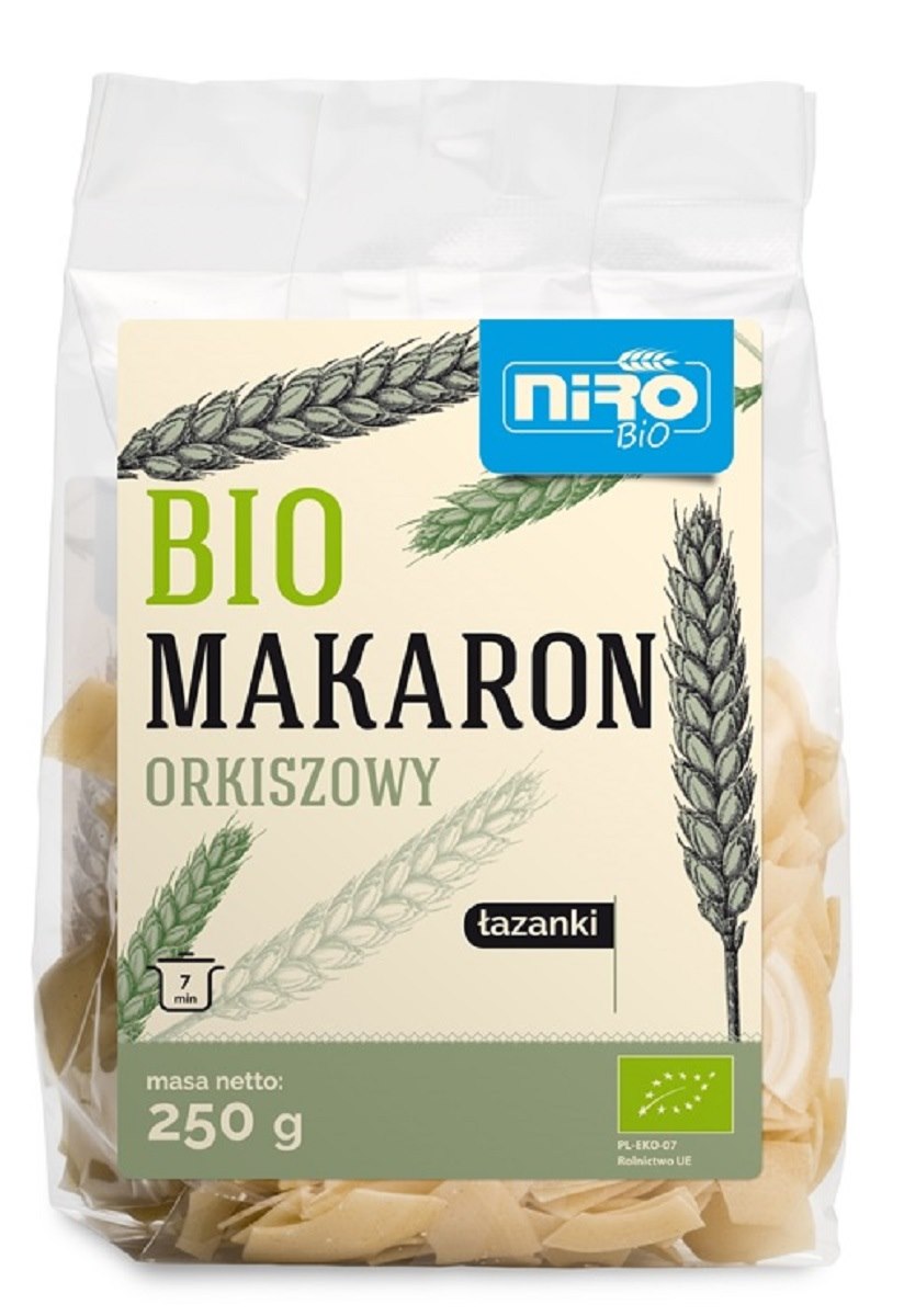 MAKARON (ORKISZOWY) ŁAZANKI BIO 250 g – NIRO MAKARON (ORKISZOWY) ŁAZANKI BIO 250 g – NIRO