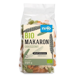 MAKARON (ORKISZOWY KOLOROWY) JEŻYKI BIO 250 g – NIRO MAKARON (ORKISZOWY KOLOROWY) JEŻYKI BIO 250 g – NIRO