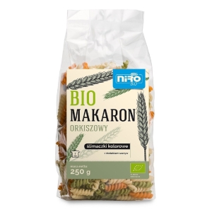 MAKARON (ORKISZOWY TRÓJKOLOROWY) ŚLIMACZKI BIO 250 g – NIRO