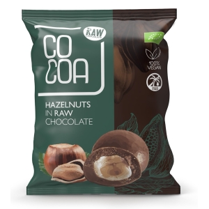 ORZECHY LASKOWE W CZEKOLADZIE SUROWEJ BIO 70 g – COCOA