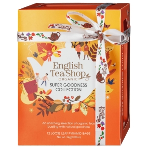 KOLEKCJA HERBATEK OWOCOWO – ZIOŁOWYCH BIO PIRAMIDKI (SUPER GOODNESS – 6 SMAKÓW) (12 x 2 g) 24 g – ENGLISH TEA SHOP ORGANIC