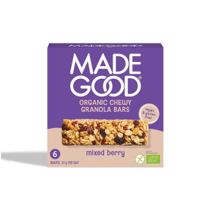 BATONY GRANOLA CRUNCHY Z CZERWONYMI OWOCAMI BEZGLUTENOWE BIO (6 x 24 g) 144 g – MADEGOOD