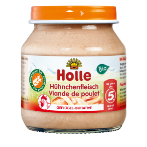 KURCZAK BEZ DODATKU CUKRÓW BEZGLUTENOWY OD 5 MIESIĄCA BIO 125 g (SŁOIK) – HOLLE