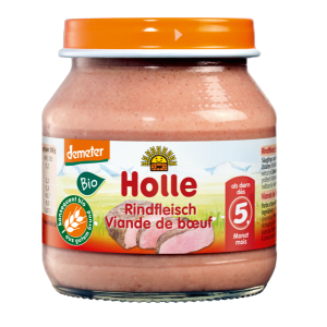 WOŁOWINA BEZ DODATKU CUKRÓW BEZGLUTENOWA OD 5 MIESIĄCA DEMETER BIO 125 g (SŁOIK) – HOLLE