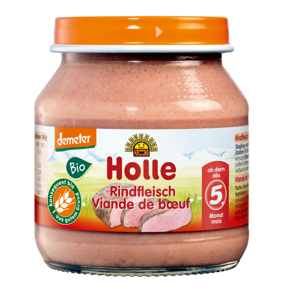 WOŁOWINA BEZ DODATKU CUKRÓW BEZGLUTENOWA OD 5 MIESIĄCA DEMETER BIO 125 g (SŁOIK) – HOLLE WOŁOWINA BEZ DODATKU CUKRÓW BEZGLUTENOWA OD 5 MIESIĄCA DEMETER BIO 125 g (SŁOIK) – HOLLE